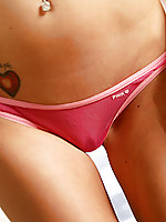 Naughty fuck kitten roxi sexy little cameltoe shows through her sexy pink panties.